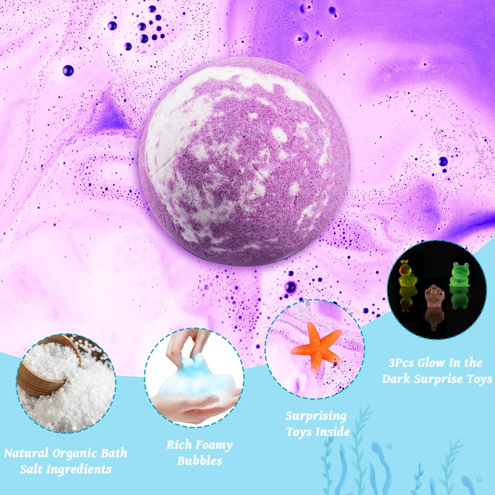 2024 Kids Bath Bombs Advent Calendar with Animal Toys - Christmas & Birthday Gift
