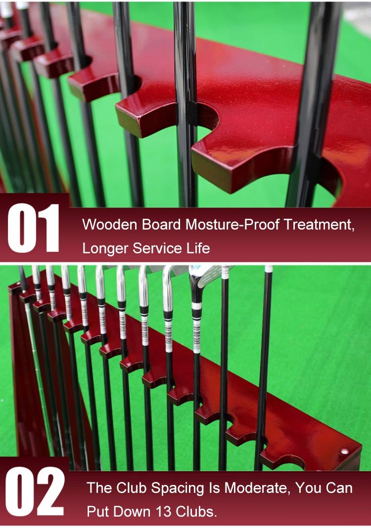Premium 13-Slot Golf Club Organizer Stand - Durable Wooden Putter Holder & Storage Rack for Golf Clubs | Perfect for Home, Office, or Pro Shop Display & Organization