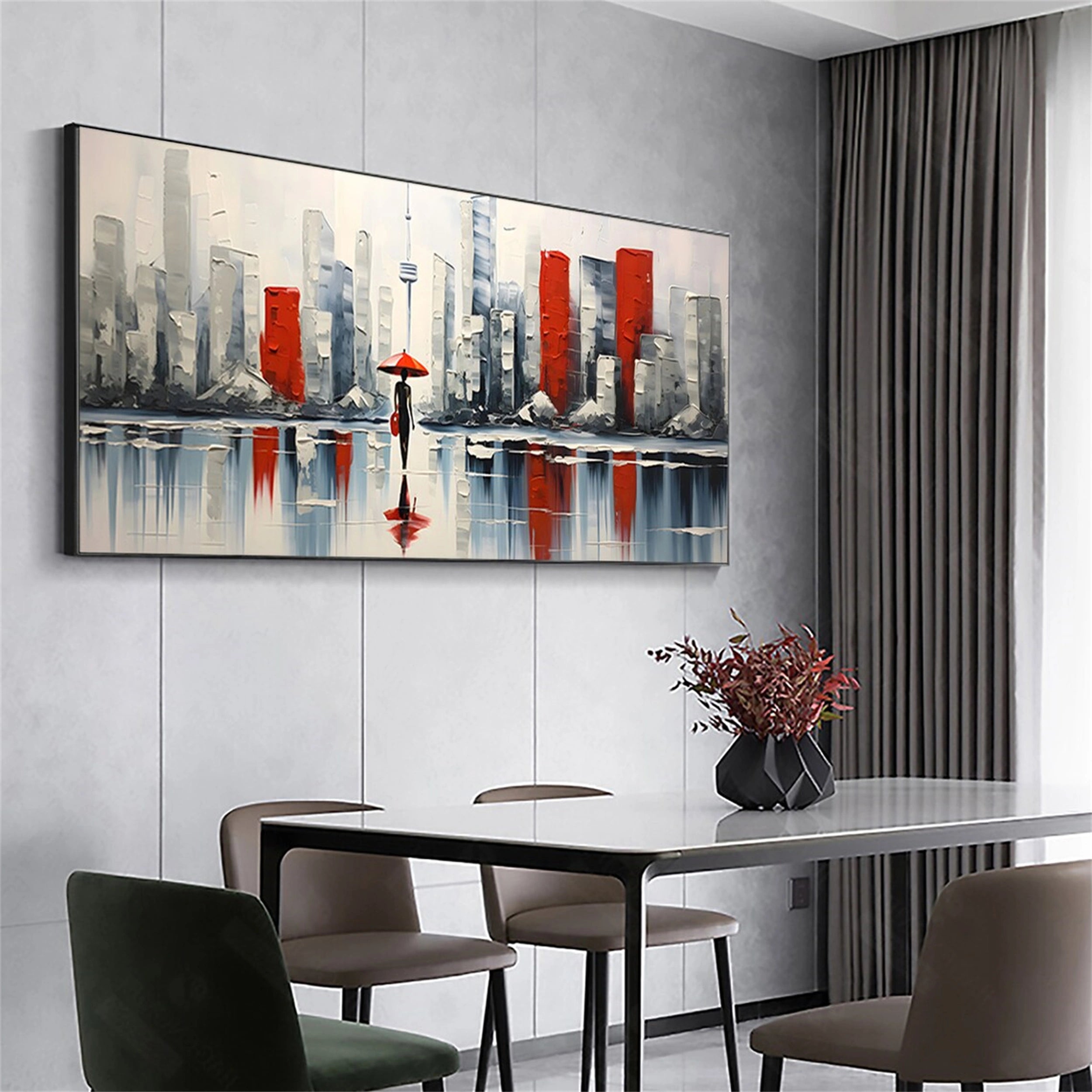 Urban Landscape Painting #UL 010 - Modern Wall Art for Home & Office Decor - Perfect for Living Room, Bedroom, or Workspace