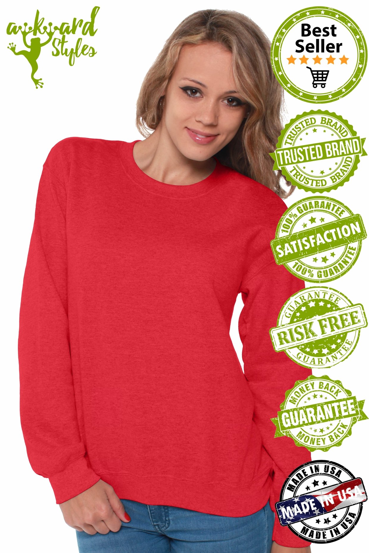 Funny Santa Claus Ugly Christmas Sweater - Don't Stop Believin' Xmas Theme Holiday Sweatshirt for Adults | Perfect for Christmas Parties, Office Holiday Events & Family Gatherings