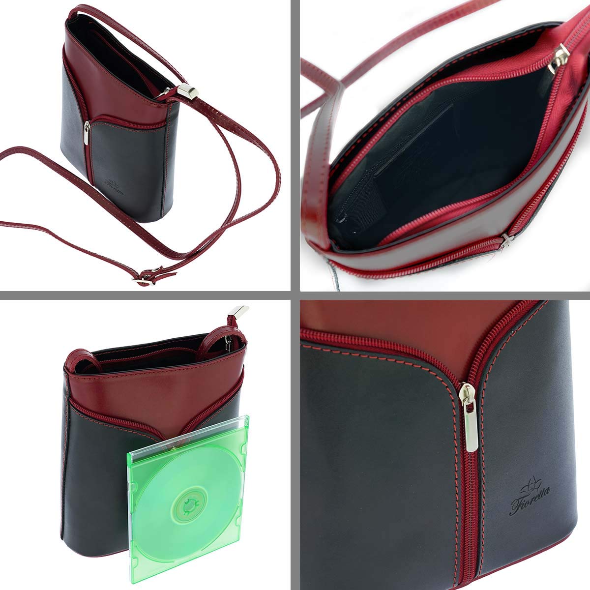 Genuine Italian Leather Crossbody Shoulder Bag for Women - Stylish Handbag Purse with Adjustable Strap - Perfect for Work, Travel & Everyday Use