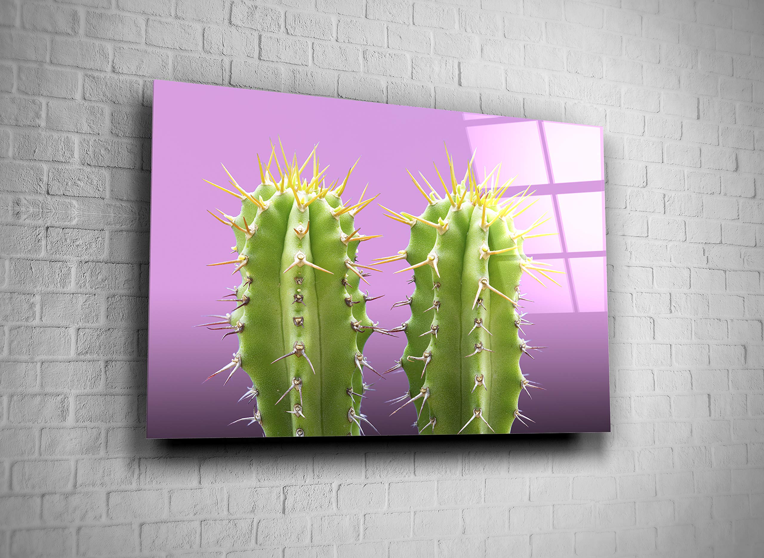 Cactus Nature Mexico Decor Print Tempered Glass Wall Art - Unique Home & Office Decor Gift for Housewarming, Birthday, Wedding