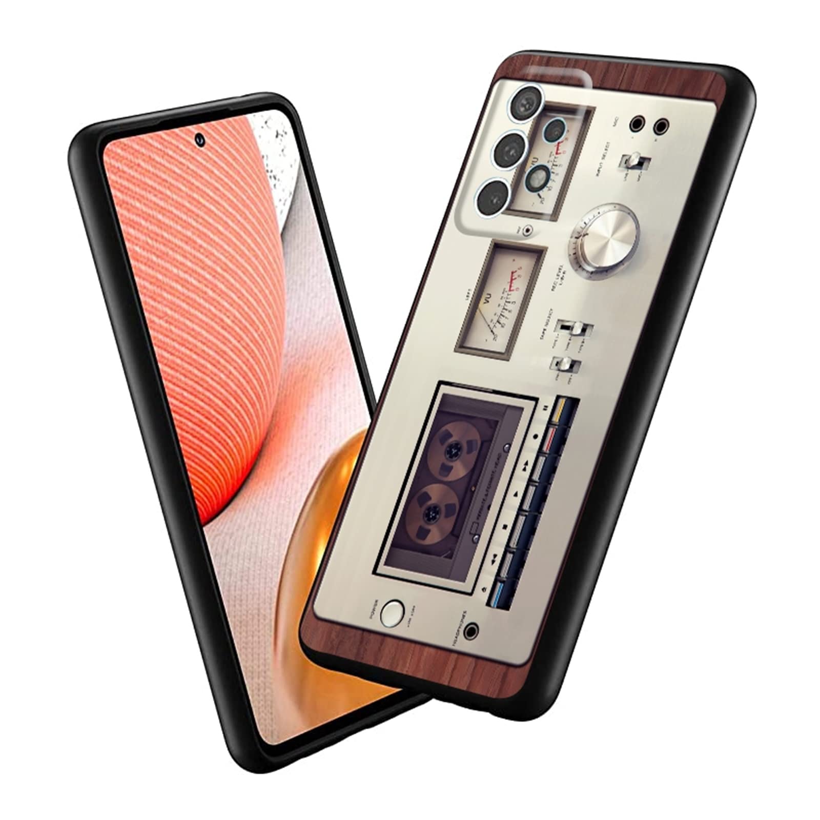 Retro Cassette Tape Case for Samsung Galaxy A52 5G/4G - Vintage 80s Music Mixtape Design Soft Silicone Protective Cover for Women & Men - Perfect for Music Lovers, 80s Nostalgia & Trendy Smartphone Protection