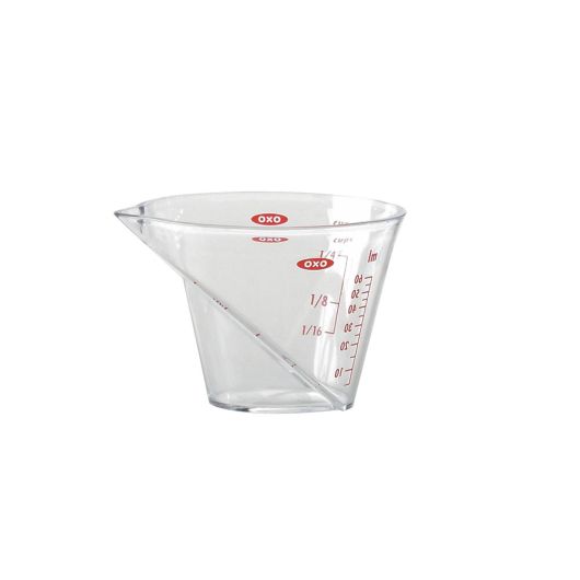 OXO Mini Measuring Cup - 4-Piece Set, Small Measuring Cups for Cooking & Baking, Dishwasher Safe, Space-Saving Kitchen Essentials for Liquid & Dry Ingredients | Perfect for Recipes, Coffee, Cocktails & Meal Prep