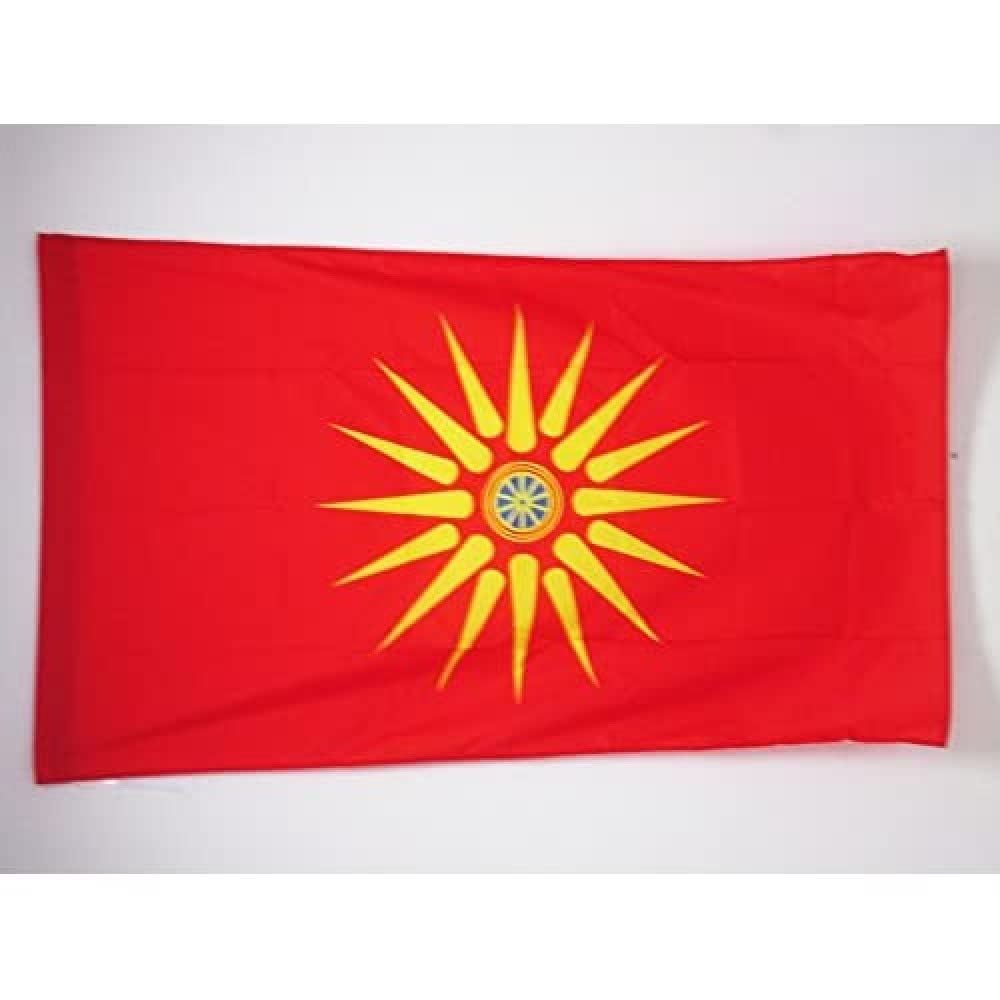 Macedonian Ethnic Flag 3x5 ft with Hole - Outdoor & Indoor Display