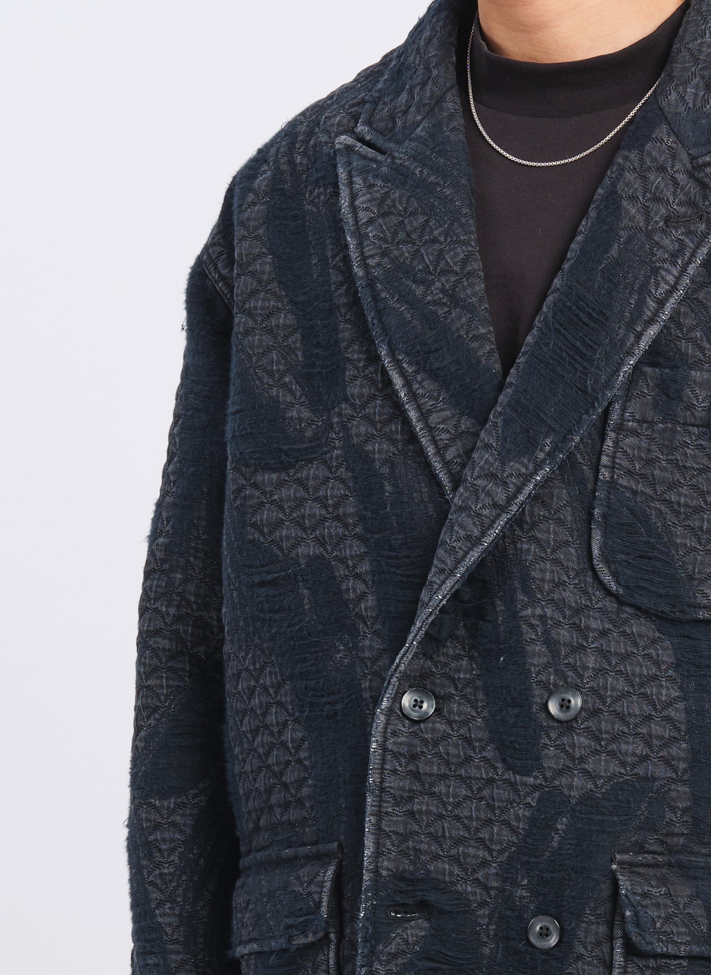Stylish Cotton Polyester Jacquard Paisley Soft Double-Breasted Blazer for Women | Elegant Office Wear & Evening Outfits