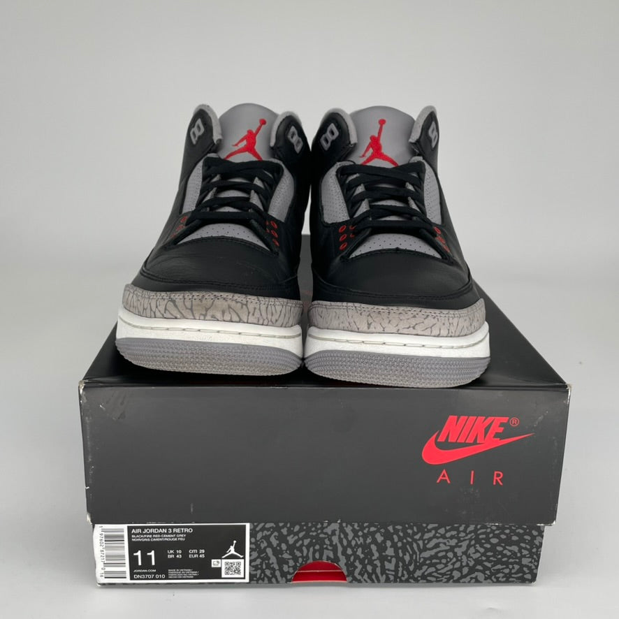 AIR JORDAN 3 Black Cement Reimagined Retro Sneakers - Men's Size 11 (DN3707-010) | Basketball Shoes for Streetwear & Casual Outfits