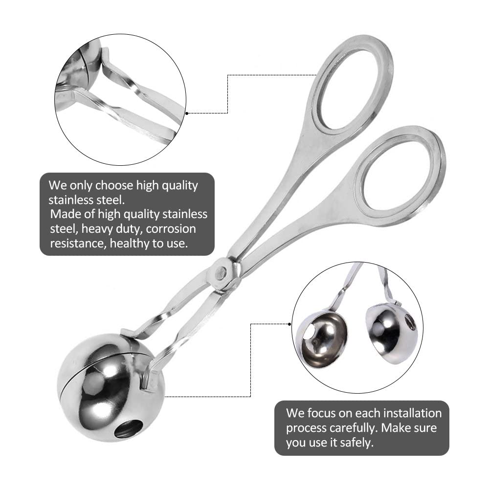 Stainless Steel Meatball Scoop - Non-Stick Dough & Cookie Maker Tool for Rice, Meat & Baking | Perfect for Homemade Meatballs, Cookies & Food Prep