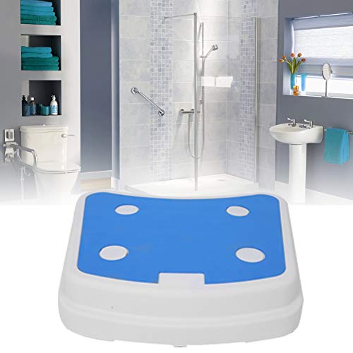 Non-Slip 4 Inch Bath Step Stool - Shower Safety Step for Elderly & Handicap - Elevated Bathroom Support with Anti-Skid Surface - Perfect for Shower, Bathtub & Toilet Accessibility (White)