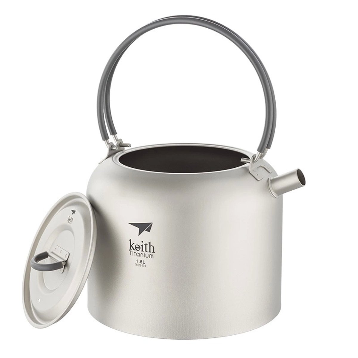 Keith Titanium Ti3907 1.5L Lightweight Camping Kettle - Durable Titanium Tea Pot for Backpacking, Hiking & Outdoor Adventures - Perfect for Boiling Water on Camping Trips