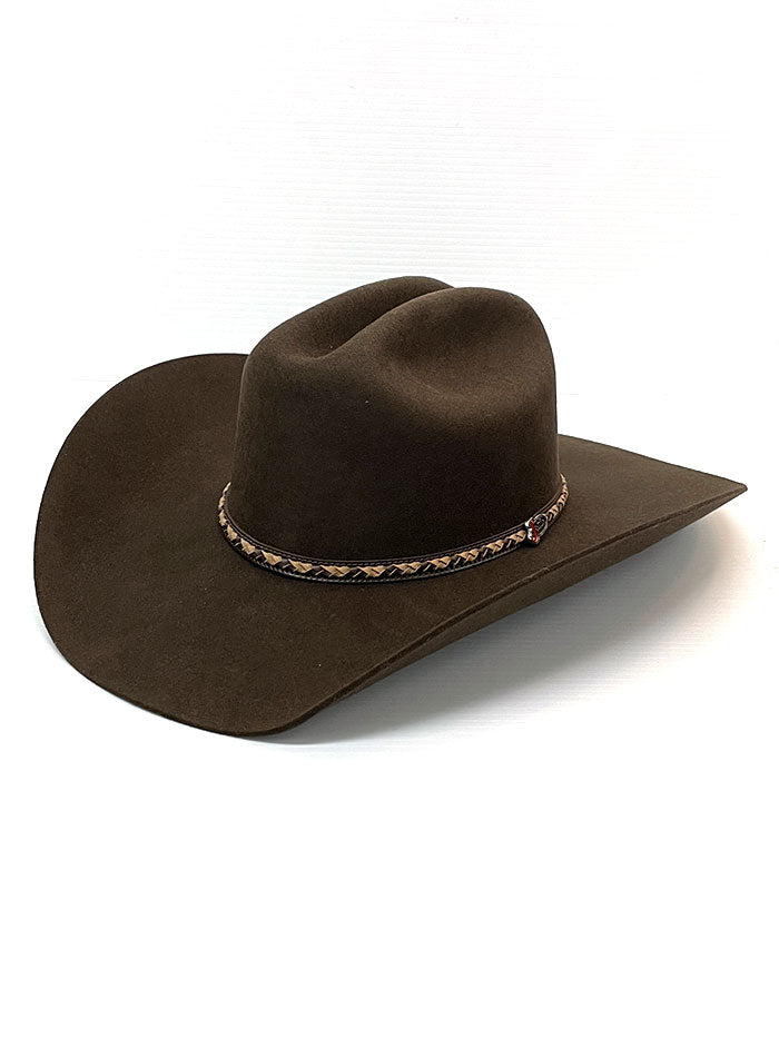 Justin JF0242PLNS40 2X Plains Premium Felt Hat for Men - Western Cowboy Style Brown Felt Hat - Perfect for Rodeo, Country Music Festivals & Outdoor Adventures