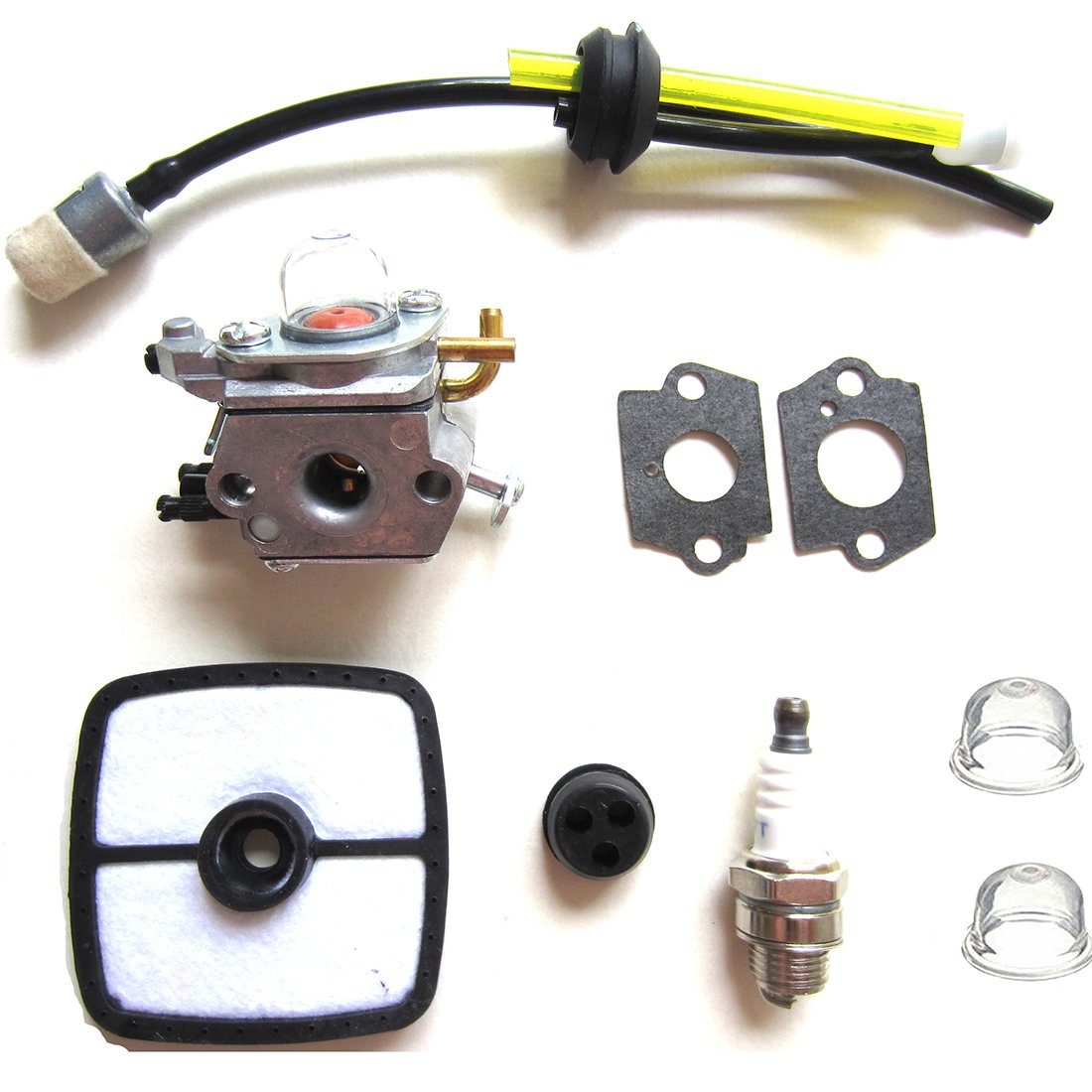 Echo PB-2155 & ES-2100 Carburetor Replacement with Zama C1U-K43/K43A/K43B Compatible - Includes Fuel Line Grommet Kit & Air Filter - Perfect for Leaf Blowers & Yard Maintenance Equipment