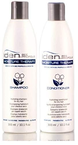 MOISTURE THERAPY Hydrating Shampoo & Conditioner Set for Dry Hair - Deep Nourishing DUO Kit with Sleek Compact Mirror (10.1 oz/300ml Each) | Perfect for Damaged Hair Care & Daily Hydration Routine