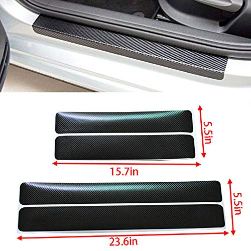 4 Pcs Carbon Fiber Car Door Entry Guards - 4D Sticker Panel Protector for Door Sill & Scuff Protection | Universal Fit for Most Vehicles | Perfect for Parking Lots, Garages & Daily Commuting