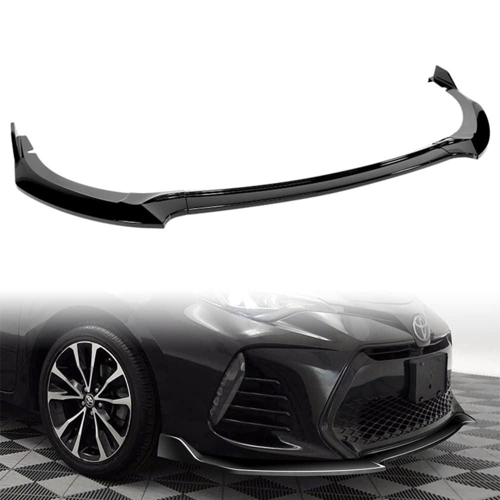 Q1-TECH 9-Piece Front Bumper Lip & Side Skirt Extensions Diffuser Kit for 2017-2019 Toyota Corolla SE/XSE Sedan | ABS Black Front Lip Spoiler & Chin Splitter | Enhances Aerodynamics & Sporty Look | Perfect for Street Racing & Car Shows