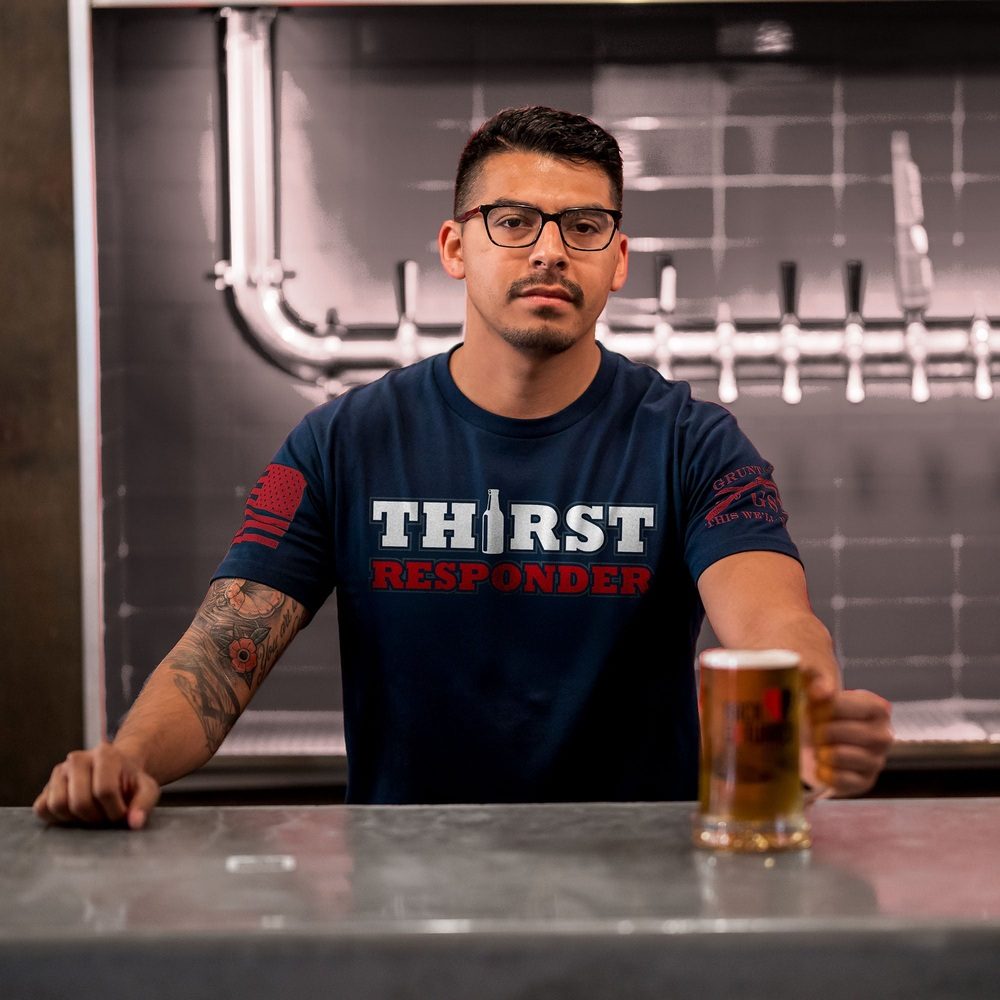 Thirst Responder T-Shirt - Midnight Navy | Funny Parody Graphic Tee for Men & Women | Perfect for Casual Wear, Parties & Gifts