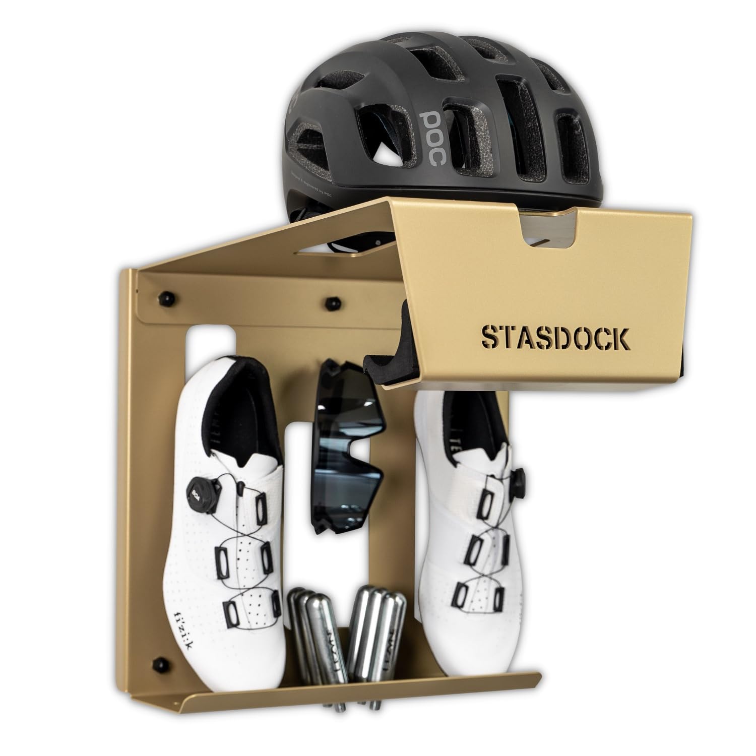 Stasdock Wall Bike Rack - Heavy Duty Bike Storage Wall Mount System for Road Bikes & Mountain Bikes | Space Saving Bike Shelf with Helmet & Shoe Storage | Perfect for Garage, Apartment & Small Spaces