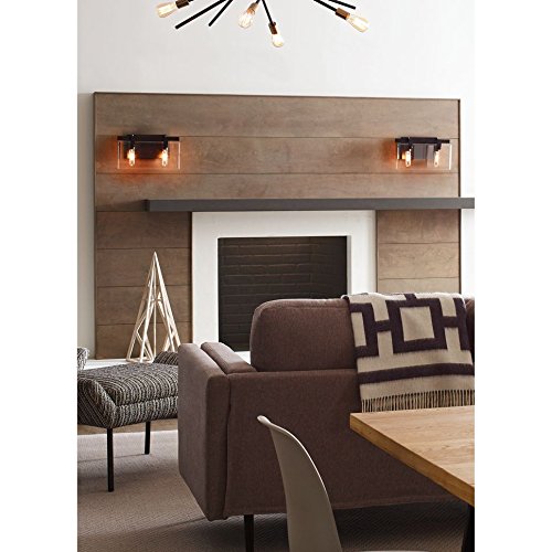 Progress Lighting P300106-020 Glayse Bath & Vanity Light Fixture in Oil-Rubbed Bronze Finish - Elegant Bathroom Lighting for Vanity Mirror, Powder Room & Master Bath Decor