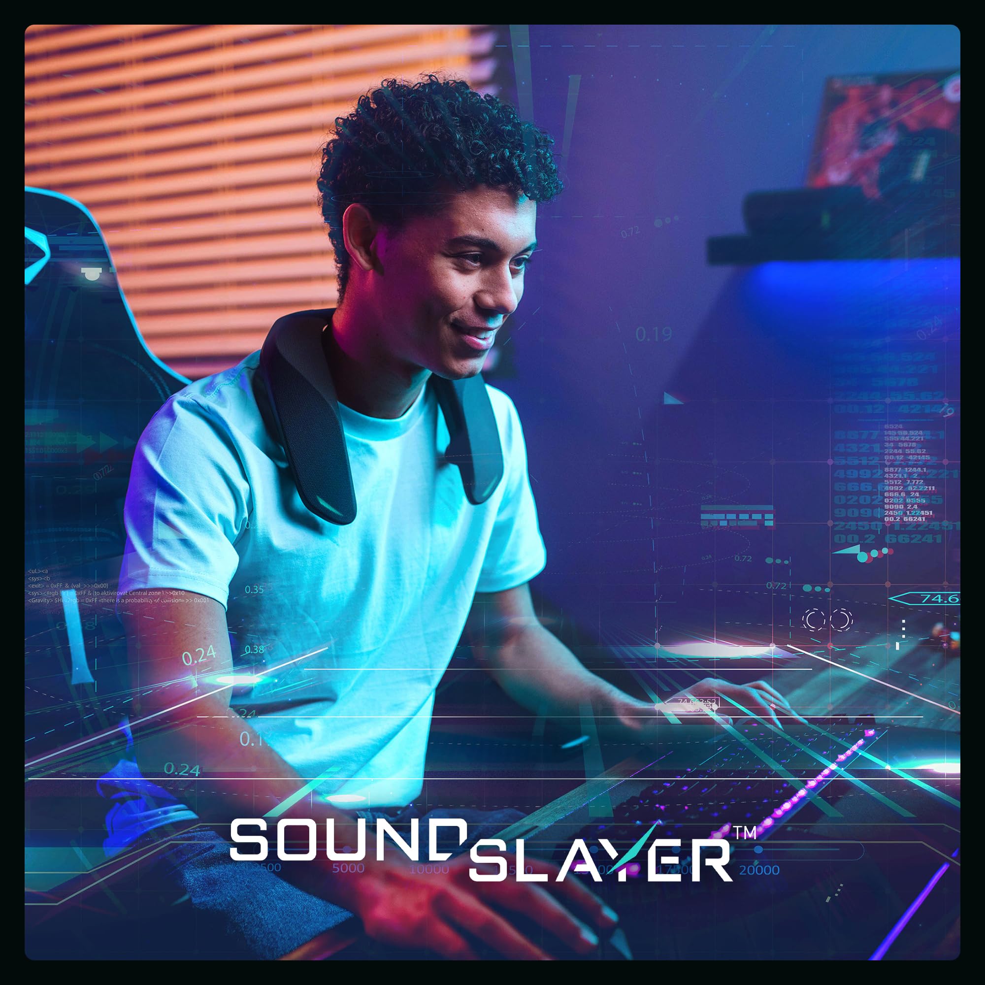 Panasonic SC-GNW10 Wireless Neck Speaker - Lightweight Wearable Speaker with Built-in Mic for Gaming, Movies & Music | Immersive 3D Sound | Perfect for Home Theater, Gaming Sessions & Outdoor Activities (Black)