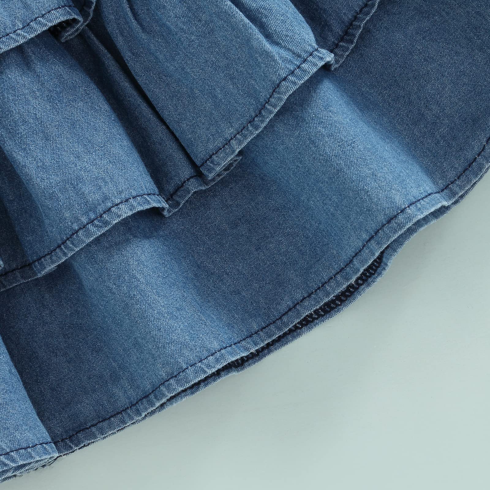 Newborn Baby Girl Denim Romper Dress with Ruffle - Cute Jean Overalls & Shorts for Infants | Perfect for Photoshoots, Playdates & Special Occasions