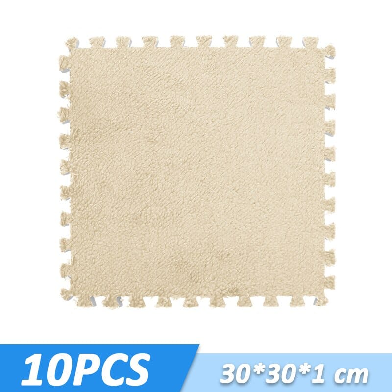 Soft Foam Puzzle Play Mat for Kids - Non-Slip Floor Tiles with Furry Texture | Perfect for Nursery, Playroom & Toddler Safe Crawling Space