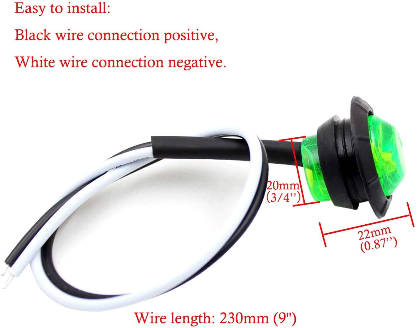 (5 Red + 5 Green) Waterproof Marine Boat LED Lights - 12V Underwater & Deck Courtesy Lighting for Yachts, Boats, Fishing, Pontoons, Sailboats & Kayaks - Perfect for Night Fishing, Docking Safety & Underwater Illumination