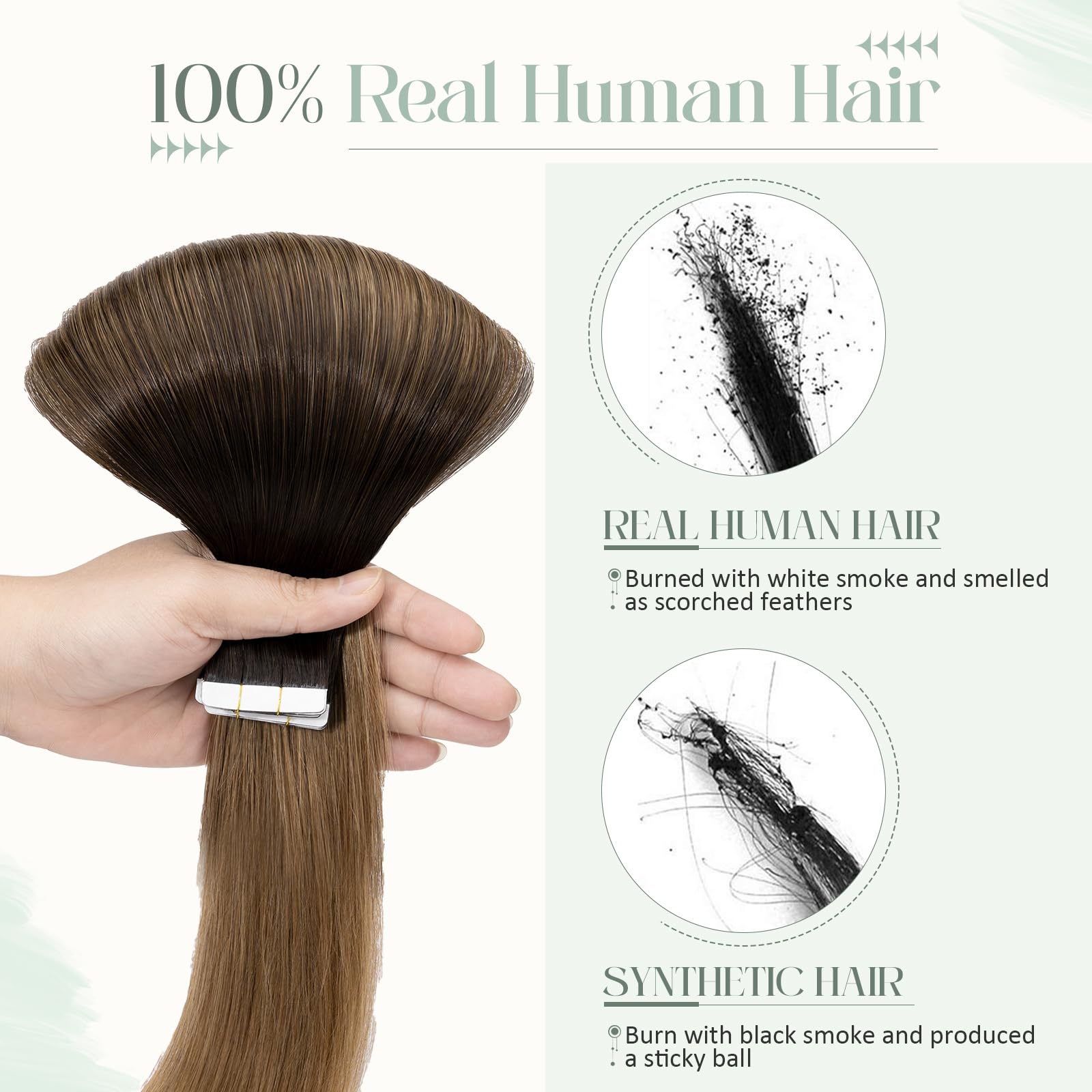 Premium 20-Piece Tape in Hair Extensions - 100% Remy Human Hair, 40g, Balayage Dark Brown to Light Brown, 12-Inch Seamless Straight Double-Sided Extensions for Natural Volume & Styling - Perfect for Parties, Weddings & Everyday Wear
