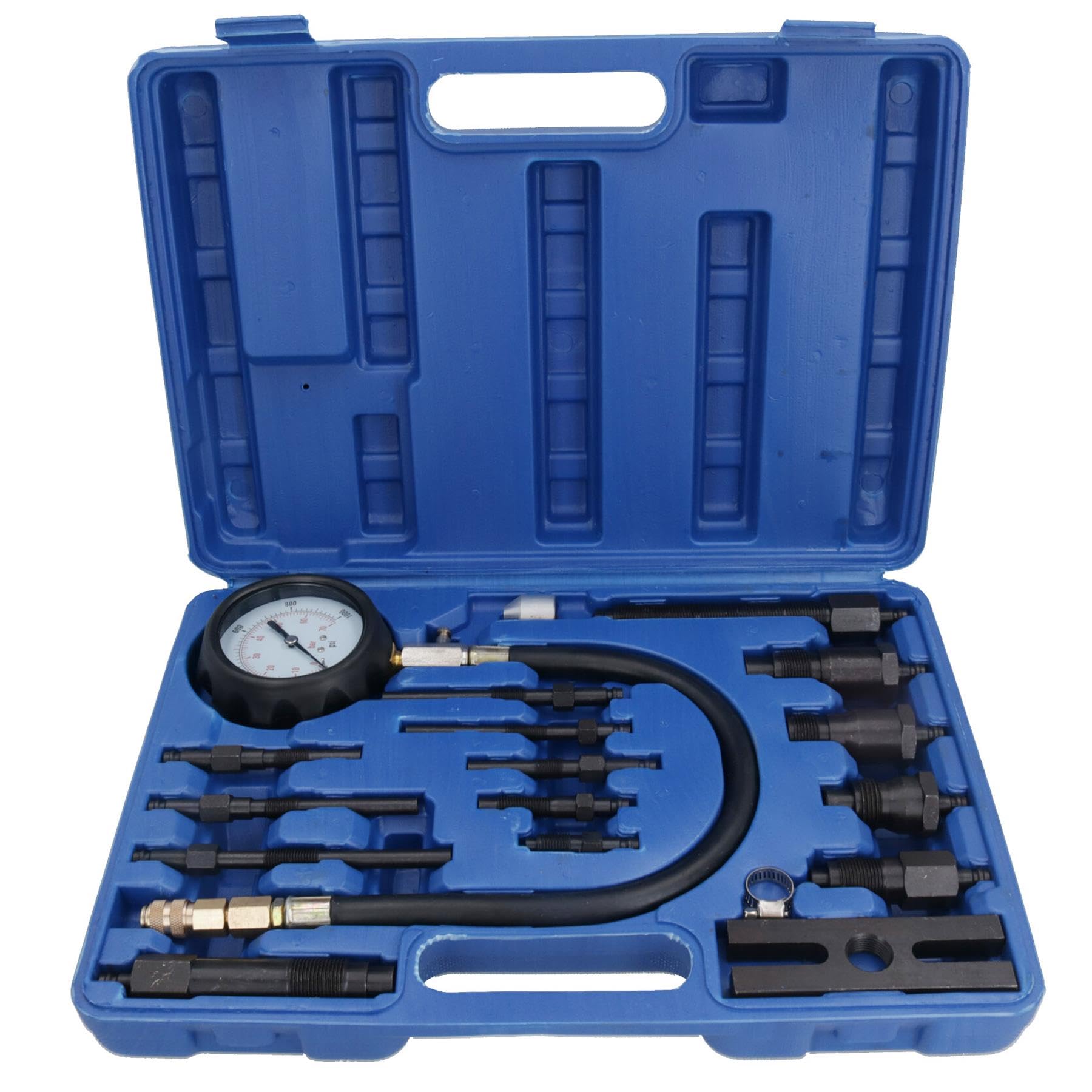 Bergen AT433 Diesel Engine Compression Tester Kit - Professional Glow Plugs & Injectors Diagnostic Tool for Truck, Tractor & Heavy Equipment Maintenance