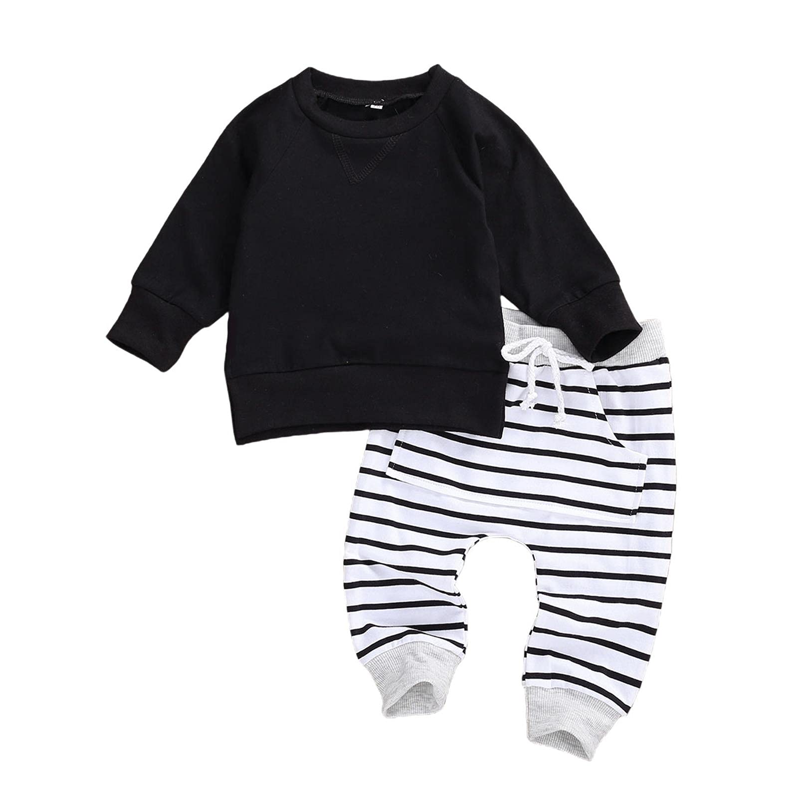 TINXIEA Newborn Baby Boy 2-Piece Fall Outfit Set - Soft Cotton Long Sleeve Sweatshirt & Pants Combo | Cozy Autumn Loungewear for Infants 0-12 Months