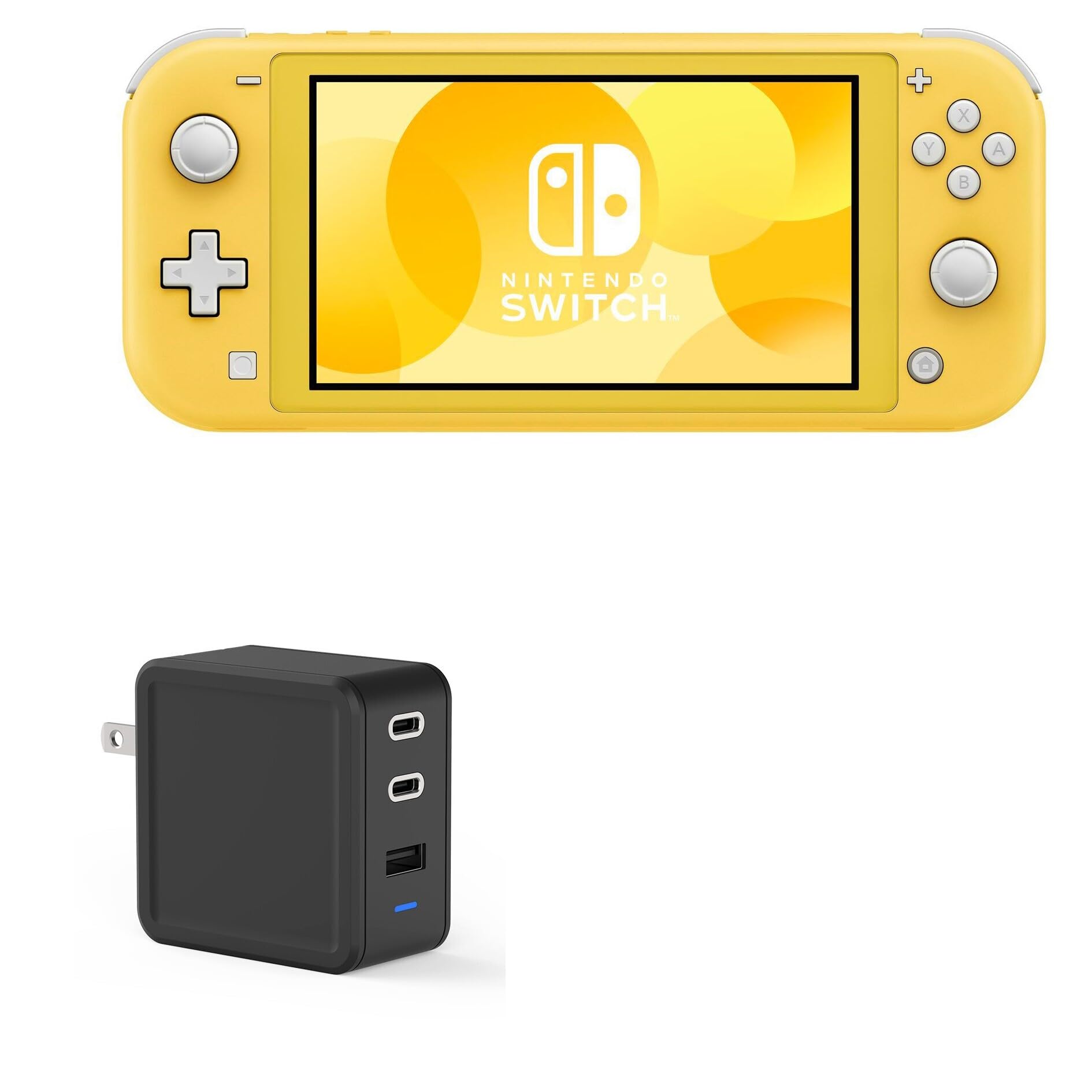 65W GaN Fast Charger for Nintendo Switch Lite - PD Wall Charger with Type-C & Type-A Ports | Compact Travel Charger for Gaming, Phones & Tablets | Home, Office & On-the-Go Use