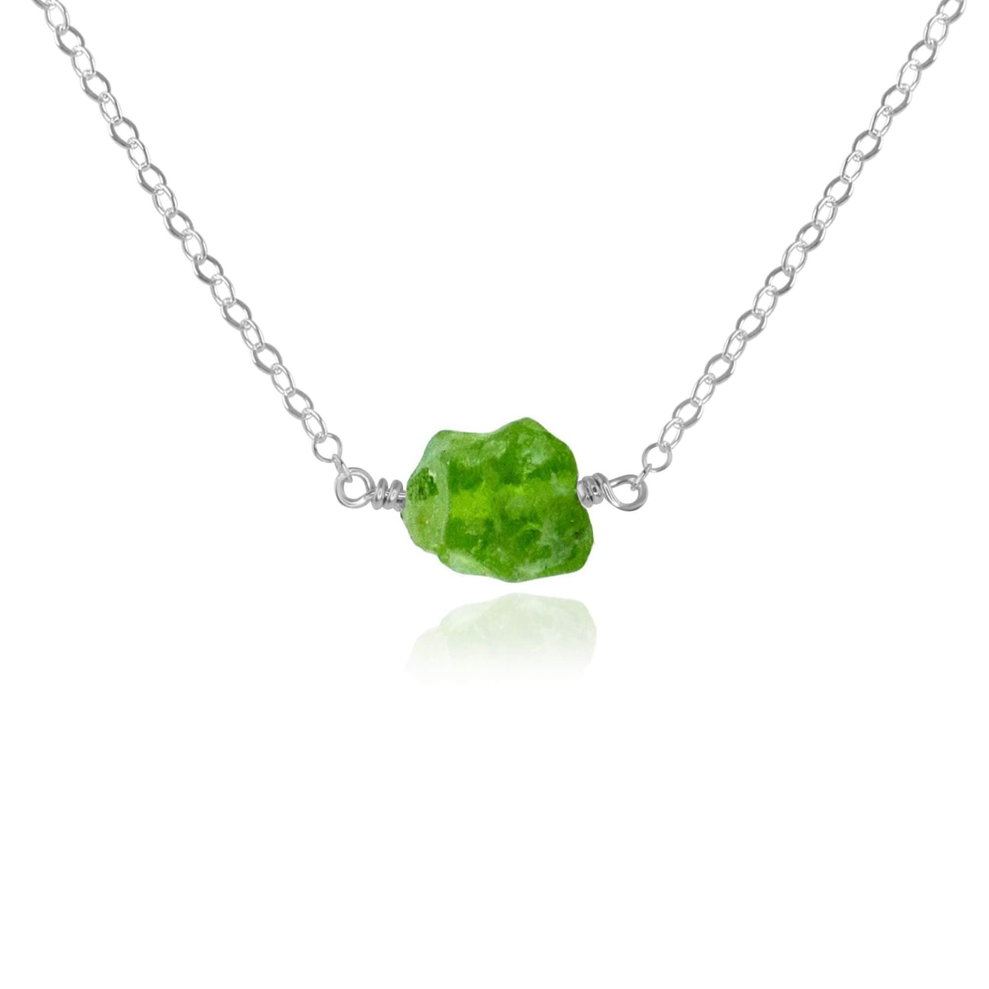 Natural Raw Peridot Crystal Necklace - Handmade Bohemian Jewelry for Women - Perfect for Boho Chic, Layering & Everyday Wear