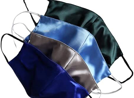 ANASVI 4-Pack Silk Satin Face Mask for Women & Men - Soft, Breathable & Elastic - Perfect for Travel, Work & Daily Protection