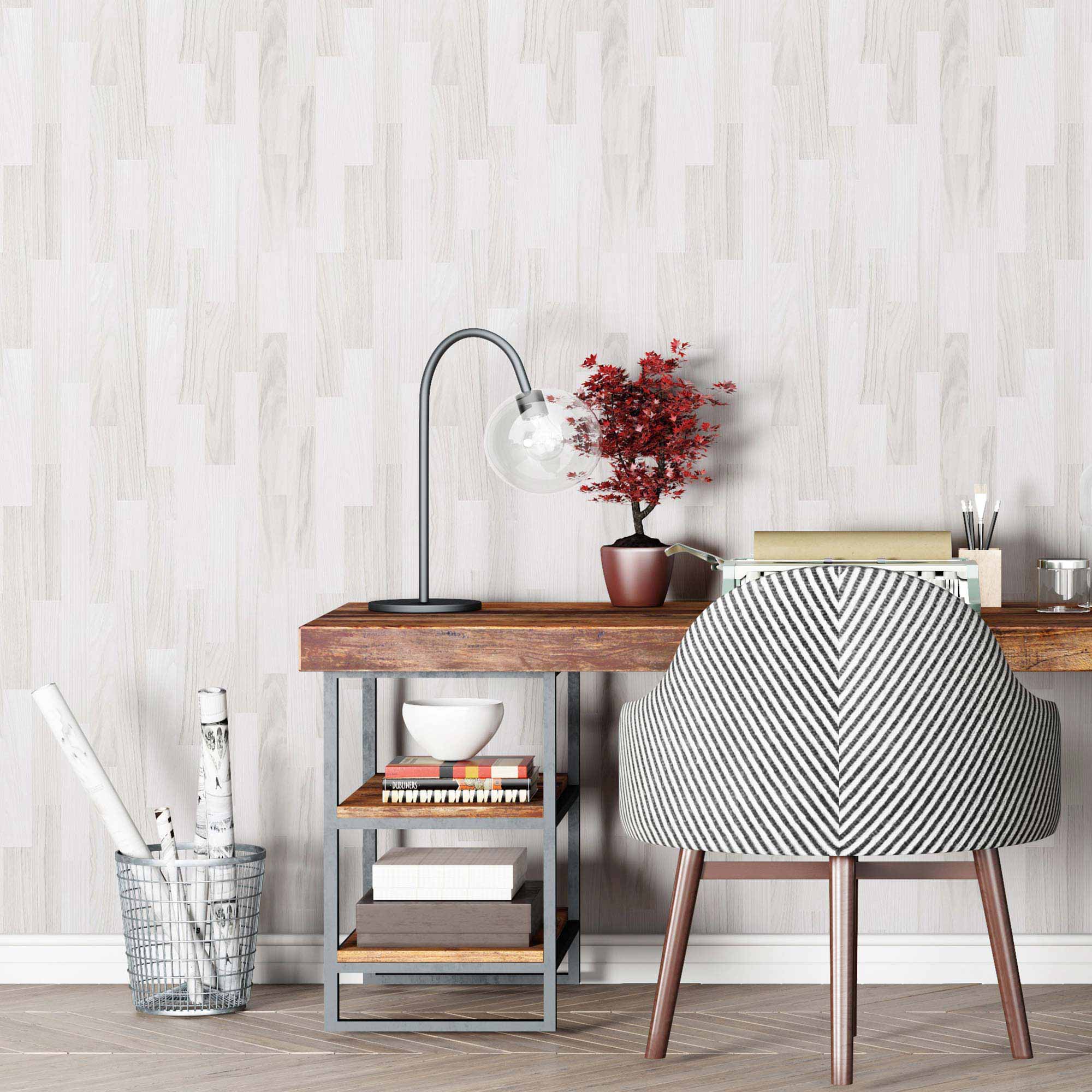 Grey Wood Peel and Stick Removable Wallpaper 6838 - Self-Adhesive Wall Decal for Home Decor, Bedroom, Living Room & Office