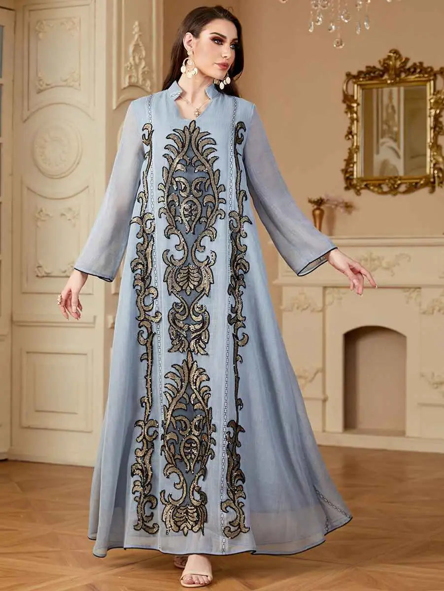 Elegant Embroidery Eid Caftan Dress for Women - Perfect for Wedding, Party & Special Occasions | Boho Chic Maxi Kaftan for Celebrations & Festive Events