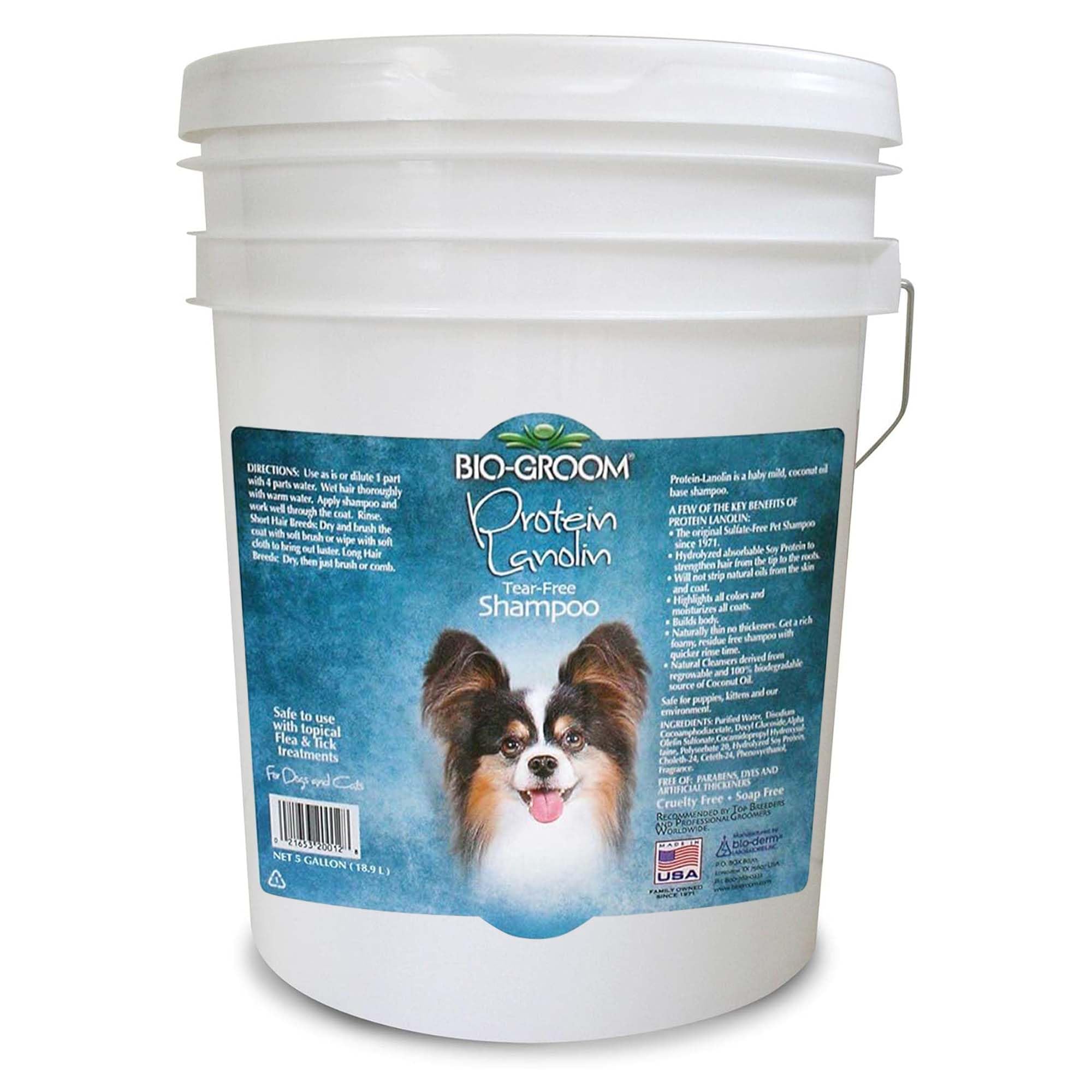 Bio-Groom Protein Lanolin Dog Shampoo - Tear-Free Pet Shampoo for Dogs & Cats | Cruelty-Free, Made in USA | 5 Gallon Bulk Dog Bathing Supplies | Gentle Puppy Wash & Pet Grooming Solution for Sensitive Skin | Perfect for Professional Groomers & Pet Owners