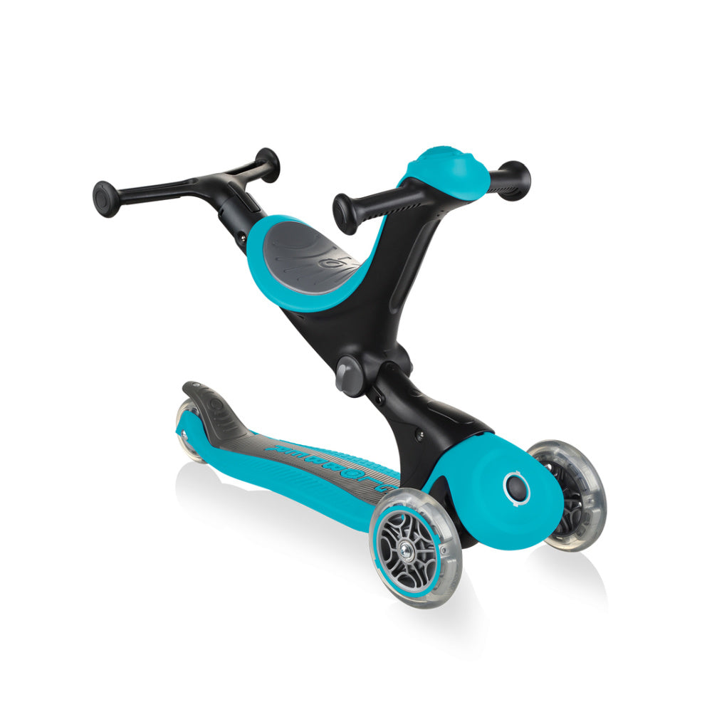Globber Go Up Deluxe Scooter for Kids - Adjustable Height 3 Wheel Kick Scooter with LED Wheels - Perfect for Outdoor Play, Commuting & Neighborhood Rides
