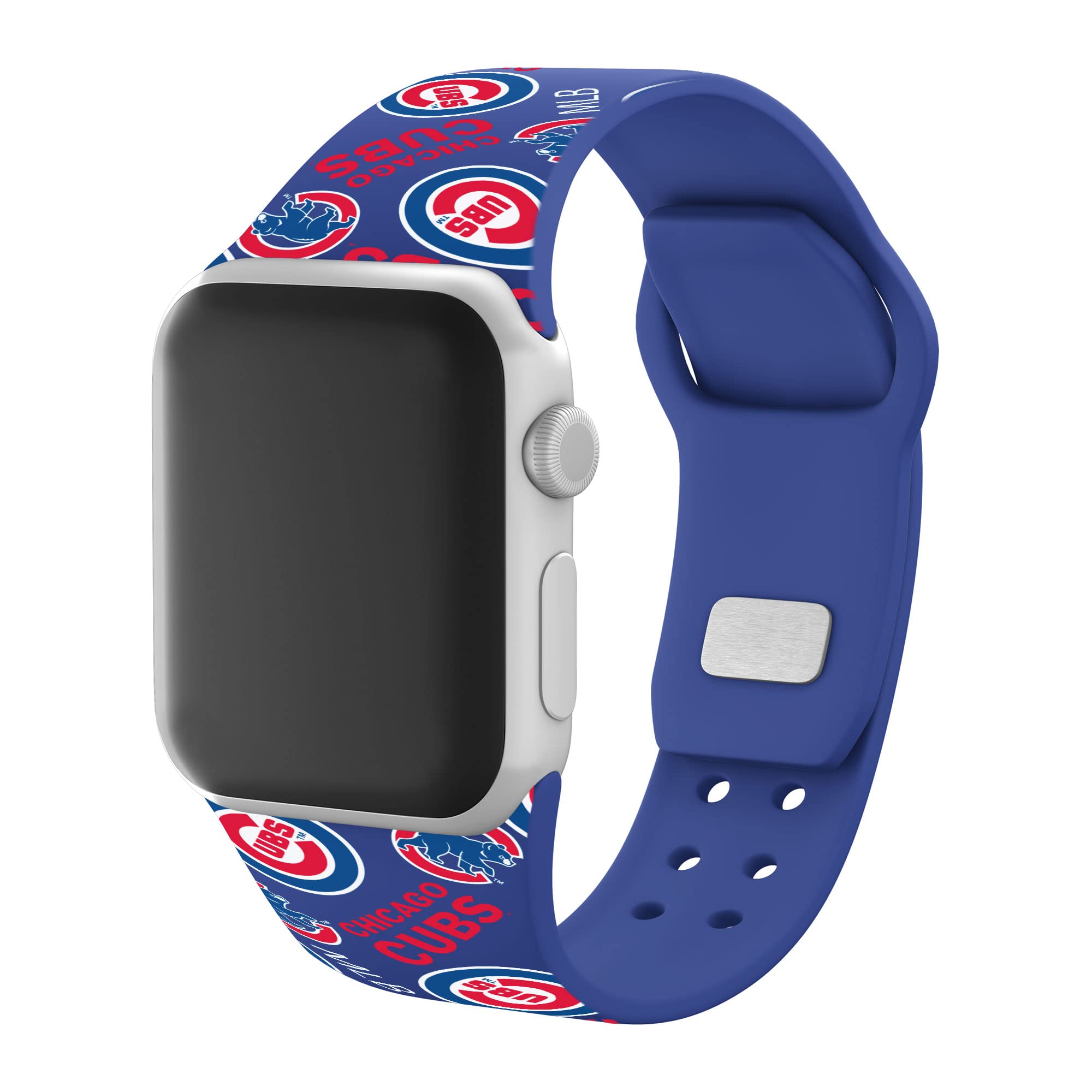 Chicago Cubs HD Watch Band for Apple Watch - Durable Silicone Sports Strap, Compatible with All Apple Watch Models (38mm/40mm/41mm/42mm/44mm/45mm) - Perfect for Baseball Fans, Game Day, Workouts & Everyday Wear
