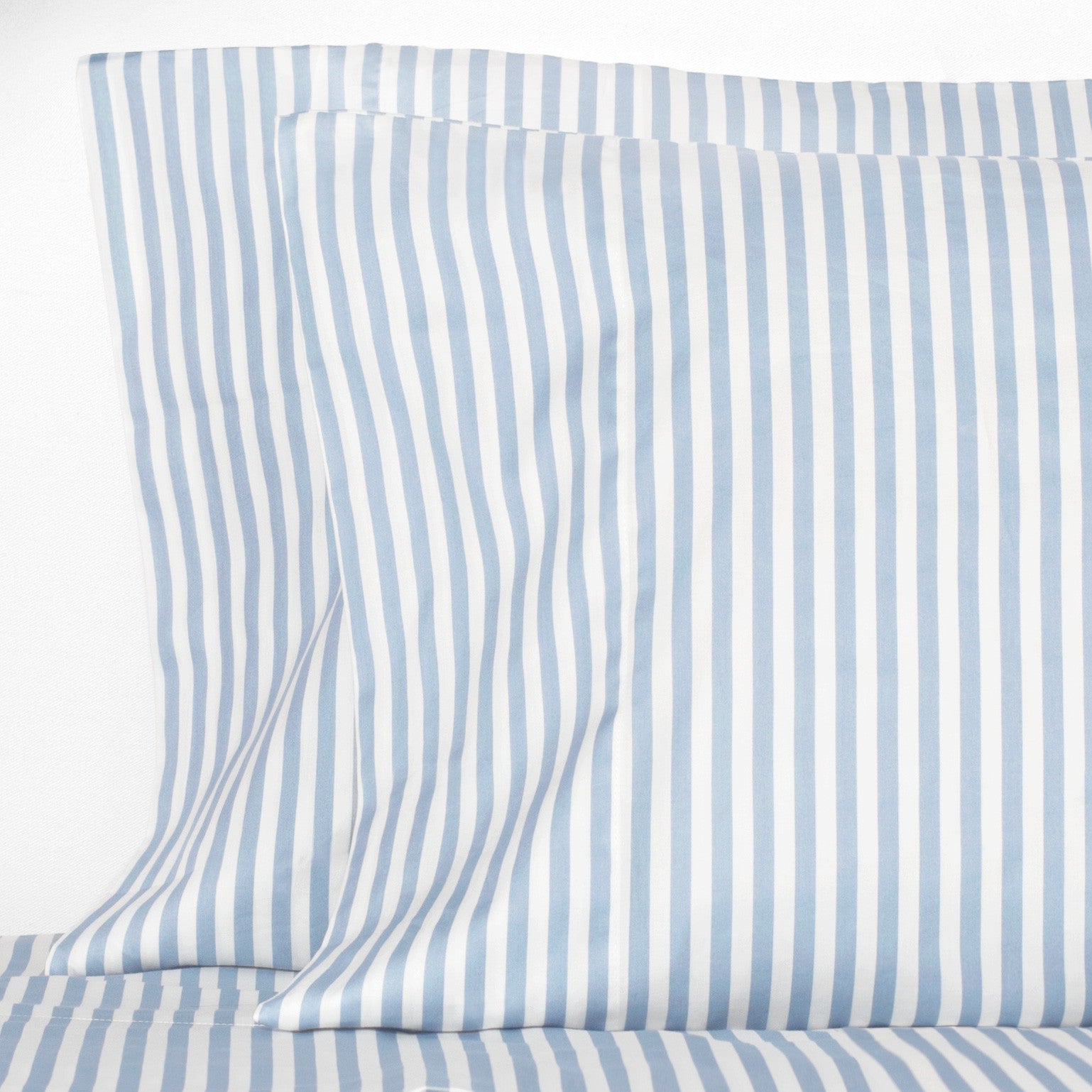 Premium French Blue Striped Pillowcase Set of 2 - Soft 100% Cotton Bedding for Home & Hotel Use - Perfect for Master Bedroom, Guest Room, and Airbnb Decor