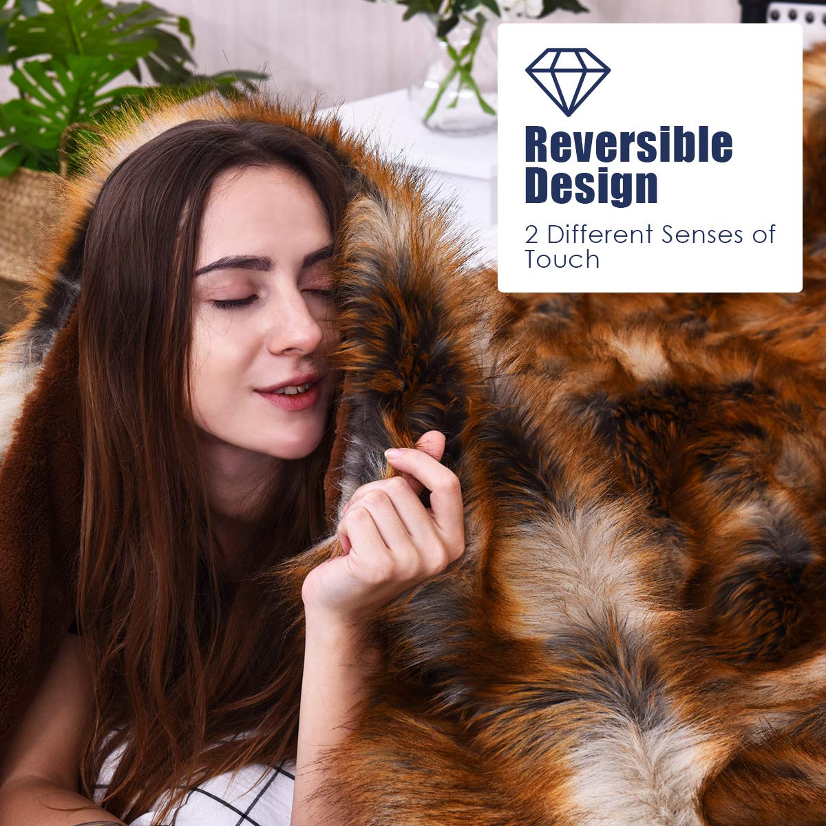 Giantex Faux Fur Throw Blanket 58