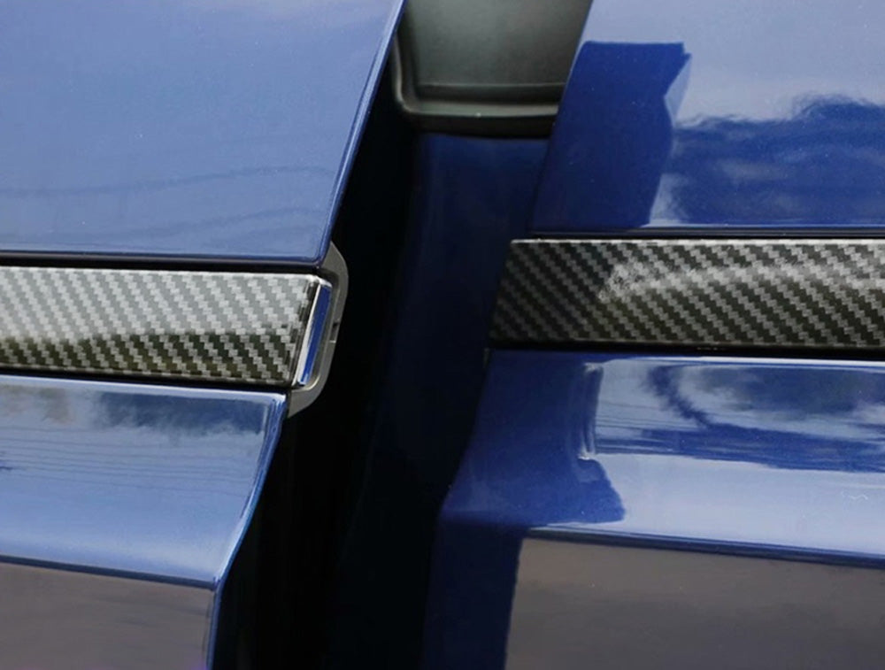 4-Piece Carbon Fiber Side Door Push Handle Cover Trims for 2015+ Tesla Model X - Premium Interior Accessories for Enhanced Style & Protection (Perfect for Car Enthusiasts & Daily Commuters)