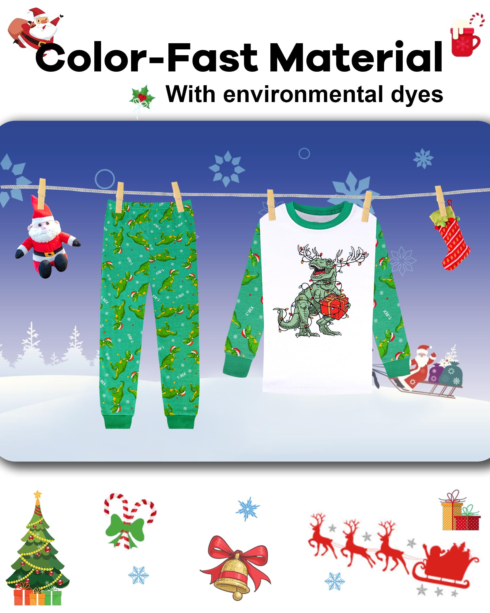 DAUGHTER QUEEN Kids Christmas Pajamas Set - Soft Holiday Family Matching Pajamas for Boys & Girls (Sizes 18 Months to 12 Years) - Perfect for Christmas Morning, Family Photos & Cozy Winter Nights