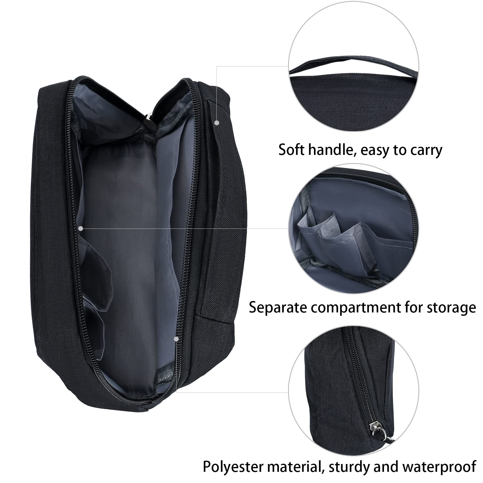 Darbermu Electronics Accessories Organizer Bag - Travel Cable Organizer & Toiletry Bag for Men - Portable Gadget Storage for Cables, Headphones, Charger, Power Bank, Memory Cards (Black) - Perfect for Business Trips, Camping & Daily Commute