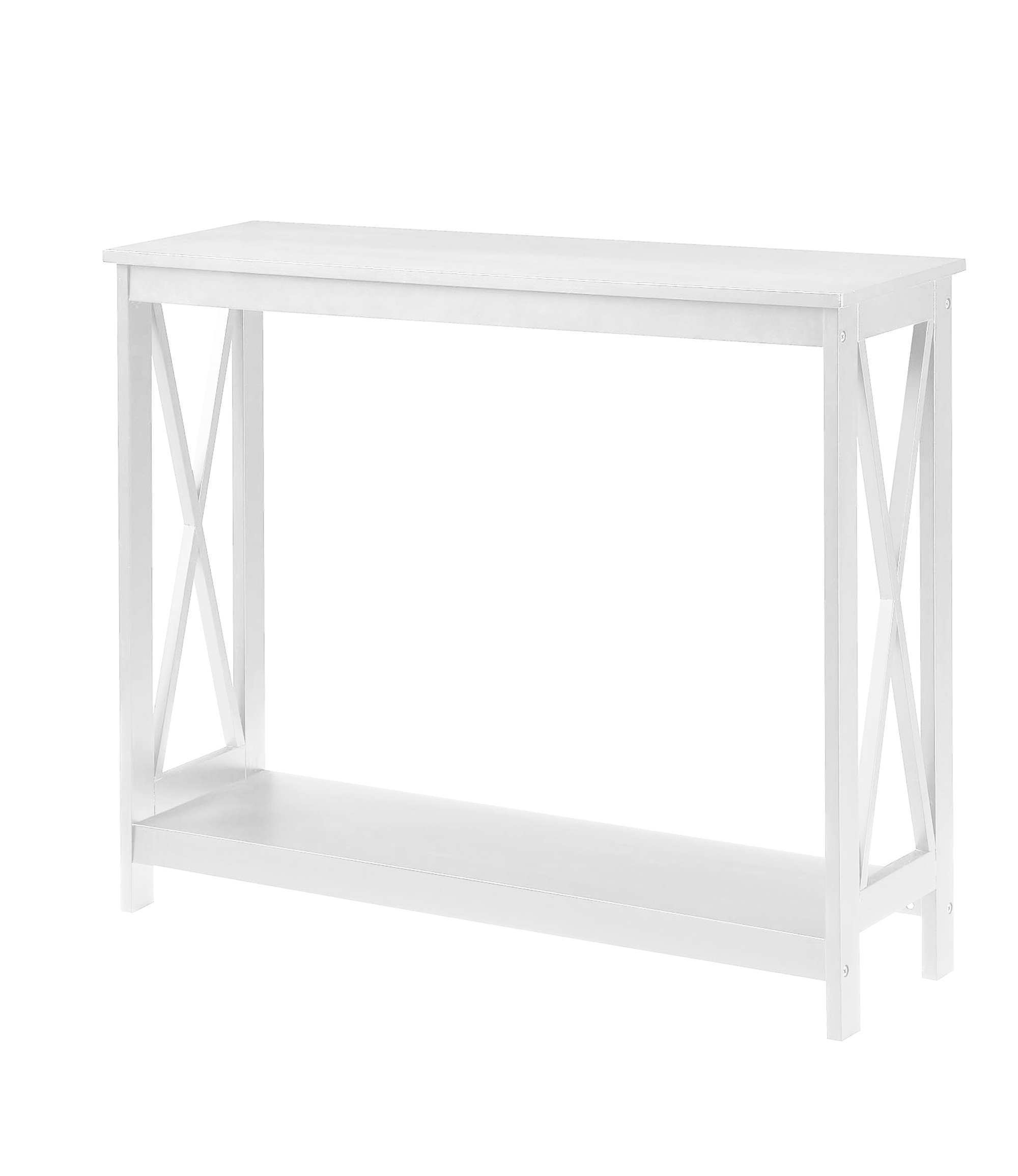 Oxford Console Table with Shelf - White Entryway Table for Hallway, Living Room & Bedroom | Modern Narrow Sofa Table with Storage