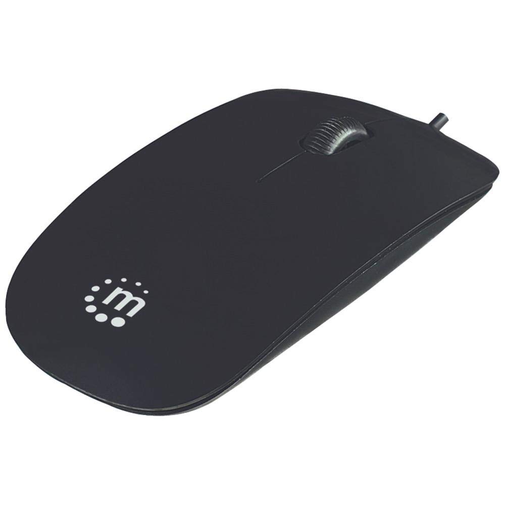 Manhattan 177658 Silhouette Wireless Optical Mouse - Ergonomic Black Computer Mouse for PC, Laptop, Mac | Perfect for Office Work, Gaming & Home Use