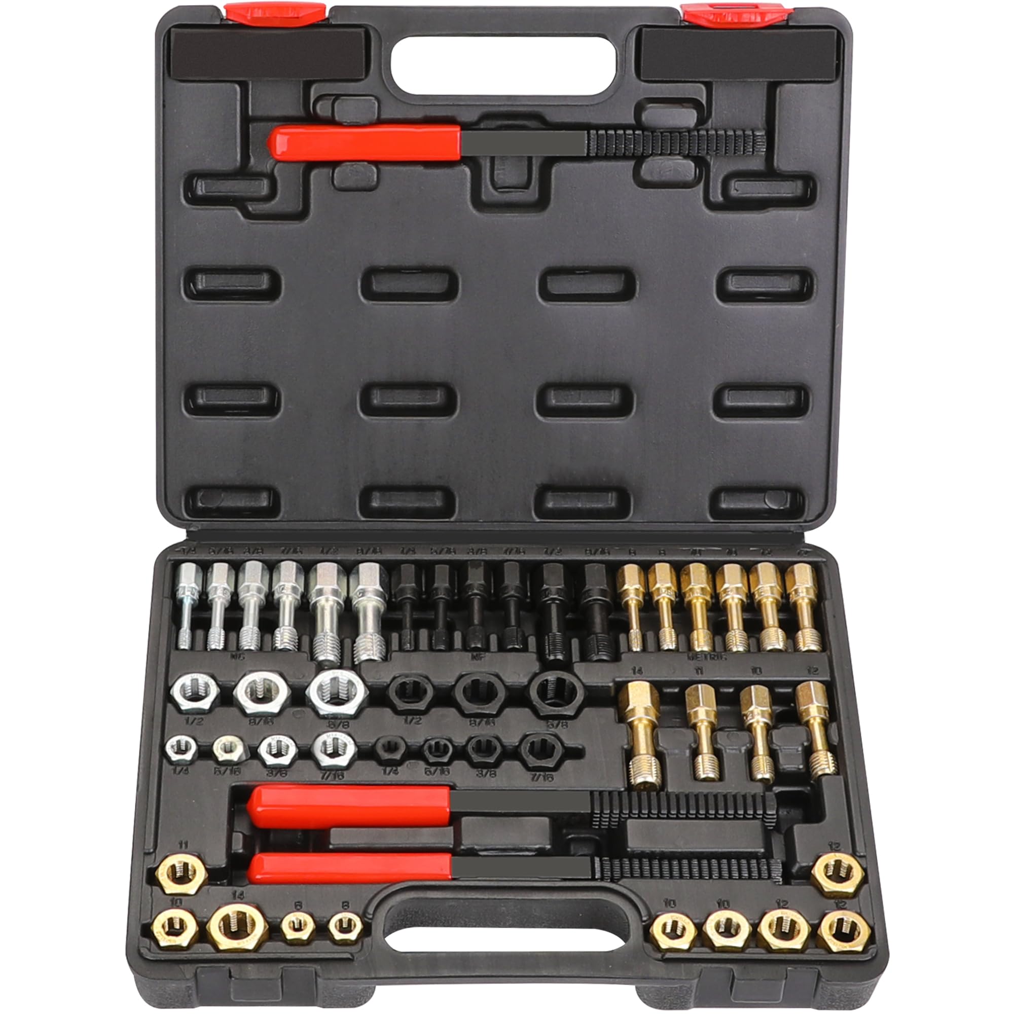 Hromee 49-Piece Thread Chaser Set - UNC UNF & Metric Thread Restorer Tool Kit for Cleaning and Rethreading - Perfect for Automotive, Plumbing, and DIY Repairs