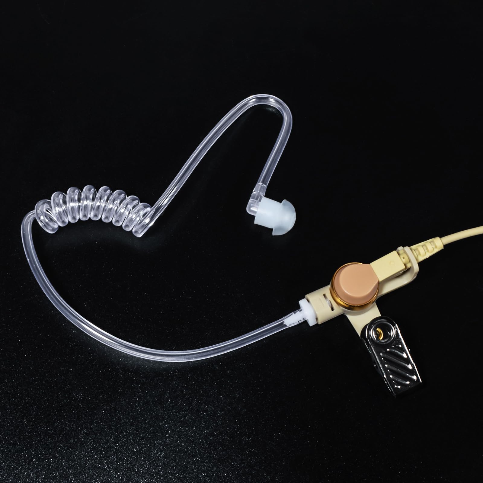 3.5mm Acoustic Tube Earpiece with Soft Silicone Earbuds - Surveillance & Police Radio Headset for Motorola, Vertex, Hytera, Icom - Compatible with Shoulder Speaker Mic - Ideal for Security, Law Enforcement & Discreet Monitoring