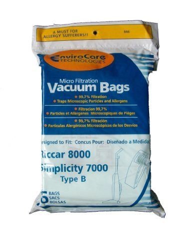 EnviroCare 12 Vacuum Bags for Riccar 8000 & Simplicity 7000 - Home Cleaning