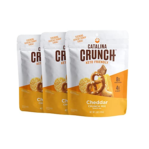 Catalina Crunch Mix Cheddar Keto Snack Mix – Low Carb, High Protein, Gluten-Free | Keto-Friendly Snacks for Weight Loss & Healthy Lifestyle | Perfect for On-the-Go, Office, or Movie Night | 6oz (Pack of 3)