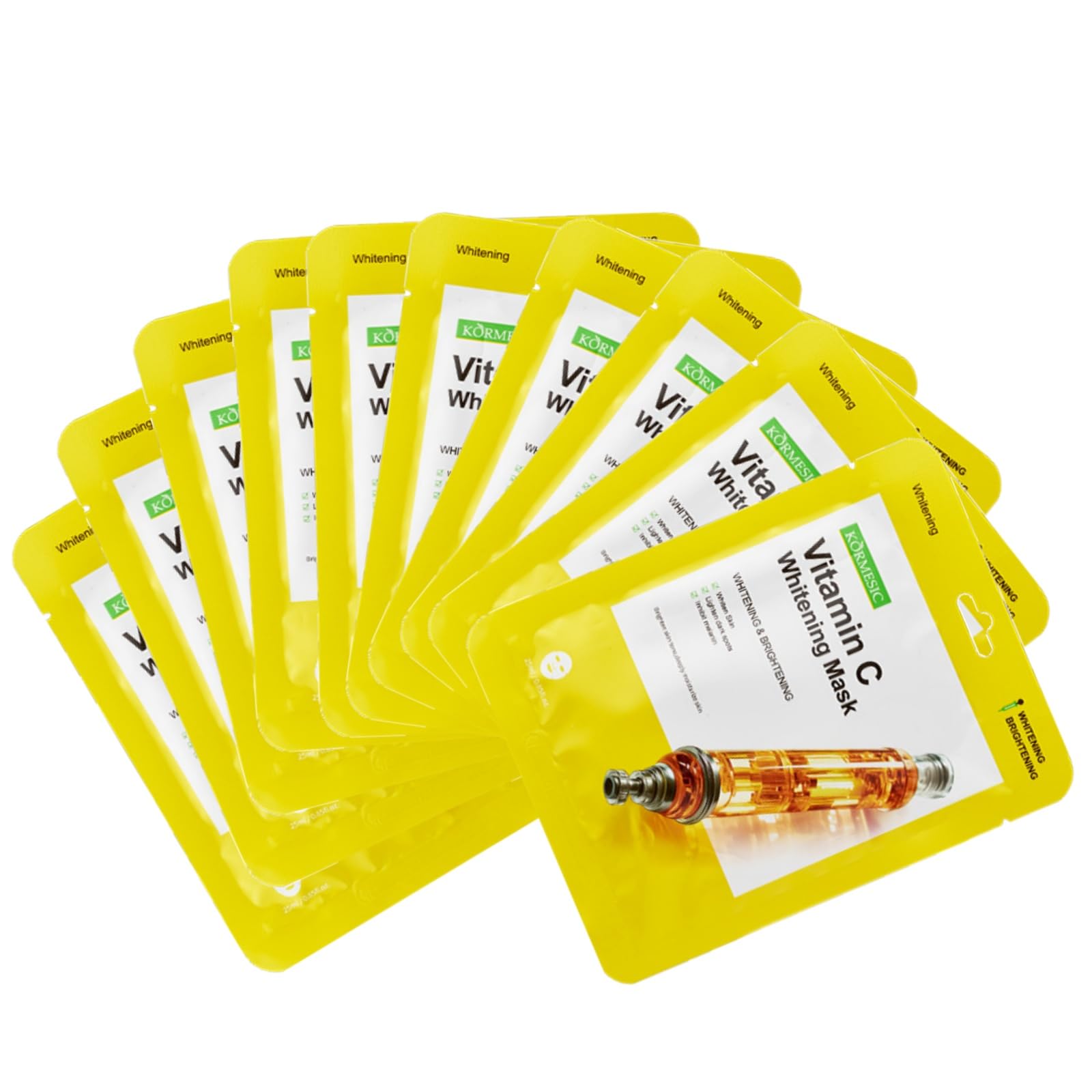 Soothing Hydrating Sheet Face Mask 10 Pack - For All Skin Types, Sensitive & Dry Skin Care - Perfect for Spa Day, Self-Care Routine & Travel Skincare (Yellow)