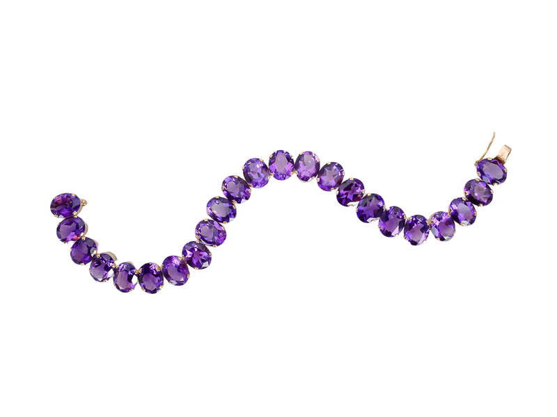 Royal Purple Amethyst Bracelet for Women - Healing Crystal Jewelry for Stress Relief & Positive Energy - Elegant Gift for Birthday, Meditation & Spiritual Wellness